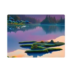 Astonishing Lake View One Side Premium Plush Fleece Blanket (mini)