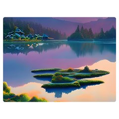 Astonishing Lake View One Side Premium Plush Fleece Blanket (extra Small) by GardenOfOphir