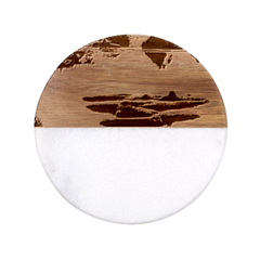 Astonishing Lake View Classic Marble Wood Coaster (round)  by GardenOfOphir