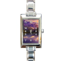 Colored Hues Sunset Rectangle Italian Charm Watch by GardenOfOphir