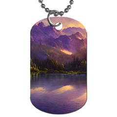 Colored Hues Sunset Dog Tag (one Side) by GardenOfOphir