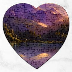 Colored Hues Sunset Jigsaw Puzzle (heart) by GardenOfOphir