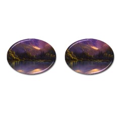 Colored Hues Sunset Cufflinks (oval) by GardenOfOphir