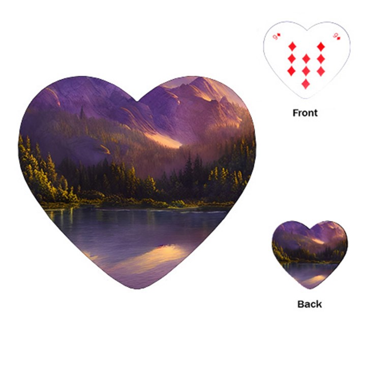 Colored Hues Sunset Playing Cards Single Design (Heart)