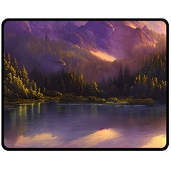 Colored Hues Sunset One Side Fleece Blanket (medium) by GardenOfOphir