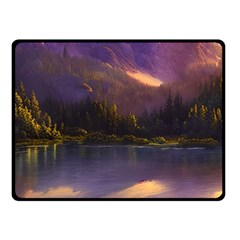 Colored Hues Sunset One Side Fleece Blanket (small) by GardenOfOphir