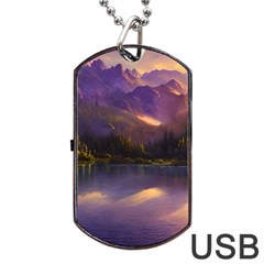 Colored Hues Sunset Dog Tag Usb Flash (two Sides) by GardenOfOphir