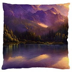 Colored Hues Sunset Standard Premium Plush Fleece Cushion Case (two Sides) by GardenOfOphir