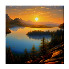 Distant Sunset Tile Coaster by GardenOfOphir