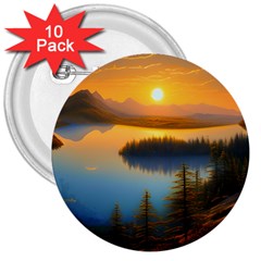 Distant Sunset 3  Buttons (10 Pack)  by GardenOfOphir