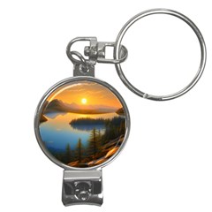 Distant Sunset Nail Clippers Key Chain by GardenOfOphir