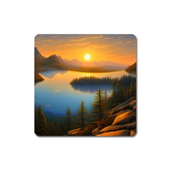 Distant Sunset Square Magnet by GardenOfOphir