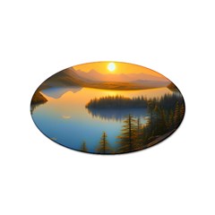 Distant Sunset Sticker Oval (100 Pack) by GardenOfOphir