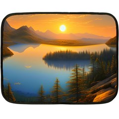 Distant Sunset One Side Fleece Blanket (mini) by GardenOfOphir