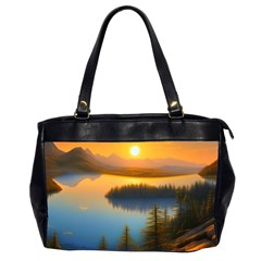 Distant Sunset Oversize Office Handbag (2 Sides) by GardenOfOphir