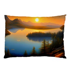 Distant Sunset Pillow Case (two Sides) by GardenOfOphir