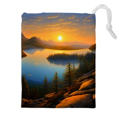 Distant Sunset Drawstring Pouch (4xl) by GardenOfOphir