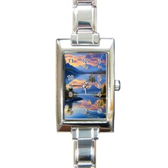 Beautiful Sunset Rectangle Italian Charm Watch by GardenOfOphir