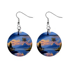 Beautiful Sunset Mini Button Earrings by GardenOfOphir