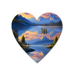 Beautiful Sunset Heart Magnet by GardenOfOphir