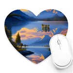 Beautiful Sunset Heart Mousepad Front