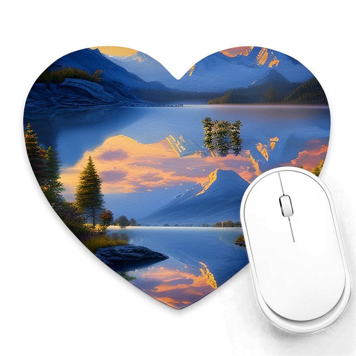 Beautiful Sunset Heart Mousepad