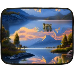 Beautiful Sunset One Side Fleece Blanket (mini) by GardenOfOphir