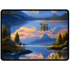 Beautiful Sunset One Side Fleece Blanket (large) by GardenOfOphir