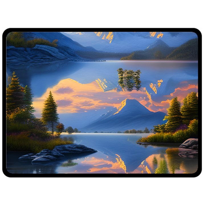 Beautiful Sunset One Side Fleece Blanket (Large)