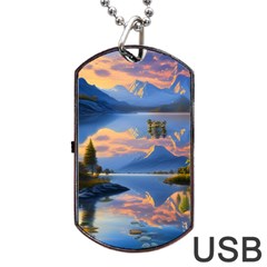 Beautiful Sunset Dog Tag Usb Flash (one Side) by GardenOfOphir