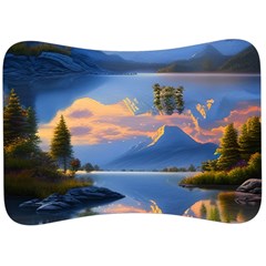 Beautiful Sunset Velour Seat Head Rest Cushion by GardenOfOphir