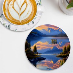 Beautiful Sunset Uv Print Round Tile Coaster by GardenOfOphir