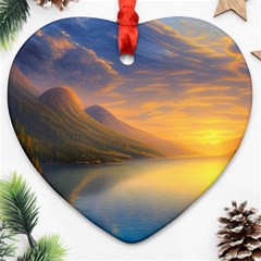 Benevolent Sunset Ornament (heart) by GardenOfOphir