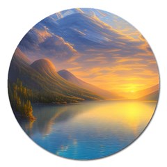 Benevolent Sunset Magnet 5  (round) by GardenOfOphir