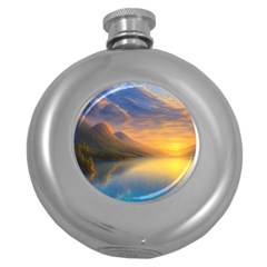 Benevolent Sunset Round Hip Flask (5 Oz) by GardenOfOphir