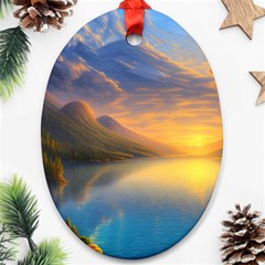 Benevolent Sunset Oval Ornament (two Sides) by GardenOfOphir