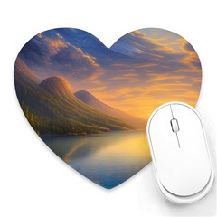 Benevolent Sunset Heart Mousepad by GardenOfOphir