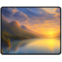 Benevolent Sunset One Side Fleece Blanket (medium) by GardenOfOphir