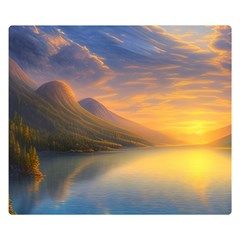 Benevolent Sunset One Side Premium Plush Fleece Blanket (small) by GardenOfOphir