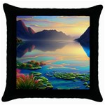 Breathtaking Sunset Throw Pillow Case (Black) Front