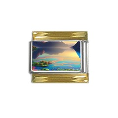 Breathtaking Sunset Gold Trim Italian Charm (9mm) by GardenOfOphir