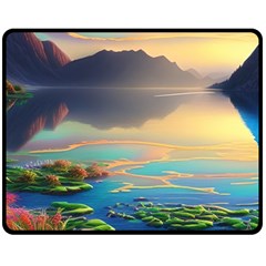 Breathtaking Sunset One Side Fleece Blanket (medium) by GardenOfOphir