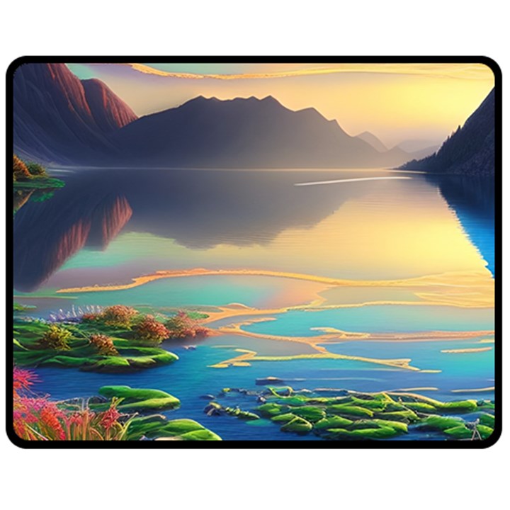 Breathtaking Sunset One Side Fleece Blanket (Medium)