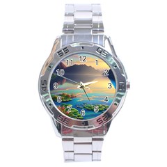 Breathtaking Sunset Stainless Steel Analogue Watch by GardenOfOphir