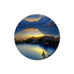 Crimson Sunset Rubber Round Coaster (4 Pack) by GardenOfOphir