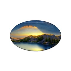 Crimson Sunset Sticker Oval (10 Pack) by GardenOfOphir