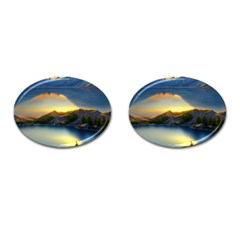 Crimson Sunset Cufflinks (oval) by GardenOfOphir