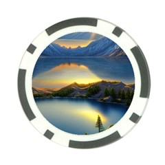 Crimson Sunset Poker Chip Card Guard by GardenOfOphir