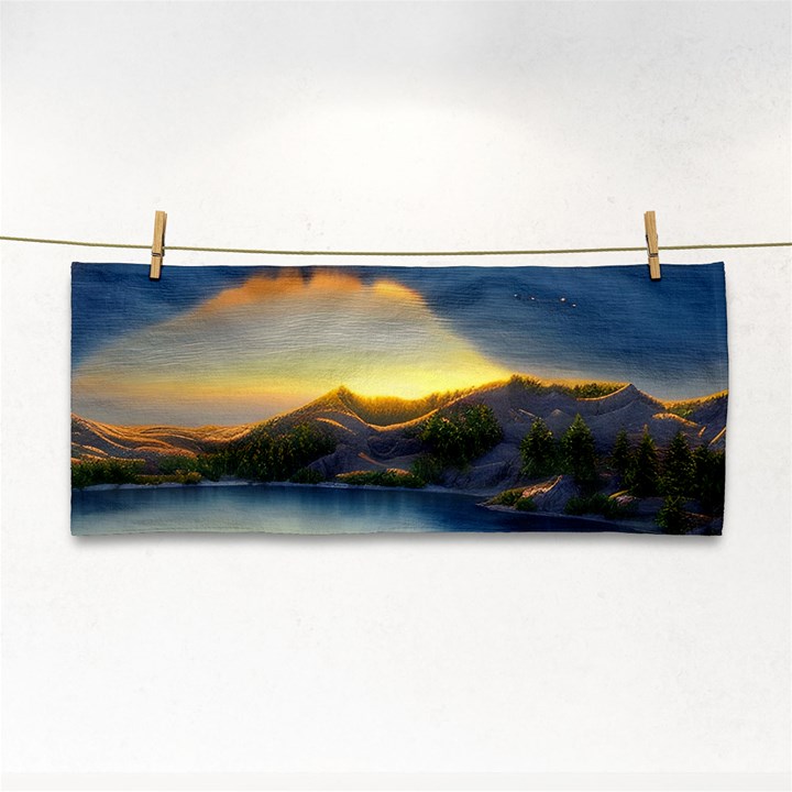 Crimson Sunset Hand Towel