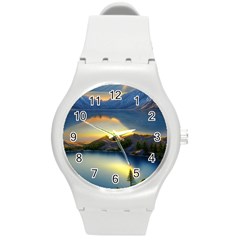 Crimson Sunset Round Plastic Sport Watch (m)